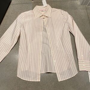 NWT Tommy Hilfiger White and Pink Striped Button Up